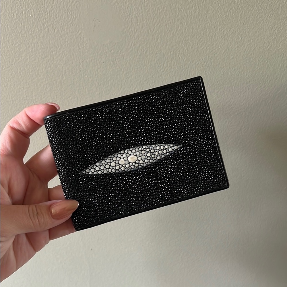 Black Stingray Leather Card Holder wallet